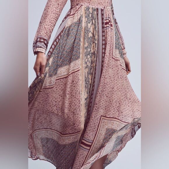 Anthropologie MARIAGRAZIA PANIZZI Cavina Maxi Dress Size 42 - Picture 7 of 13